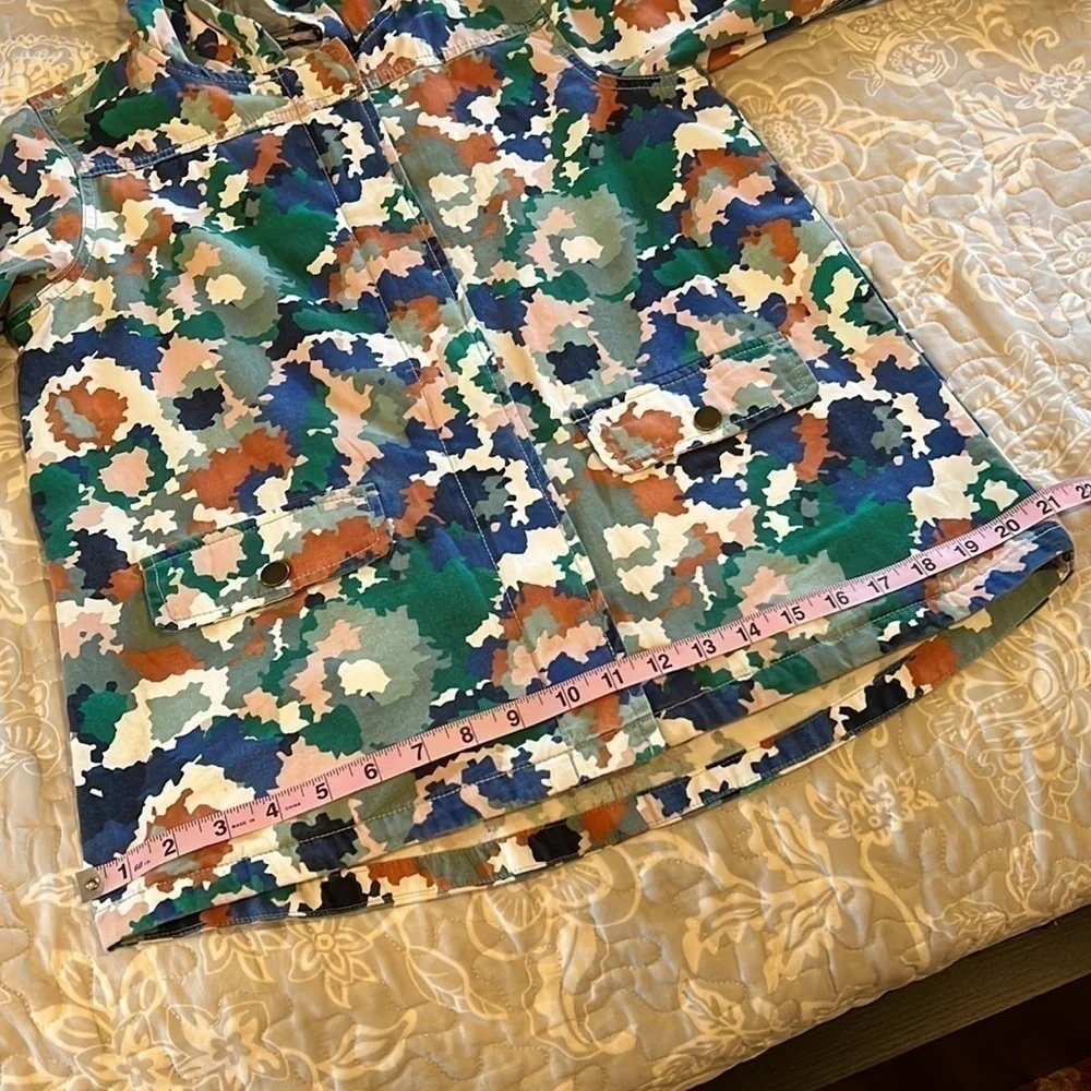 Digital Camo Print Hooded Jacket Blue, Green, Pumpkin White Girl SZ XL‌‌‌‌‌‌